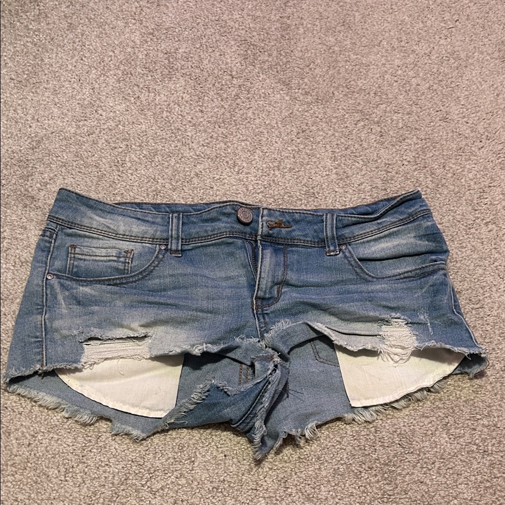 Refuge Ripped Blue Jean Shorts